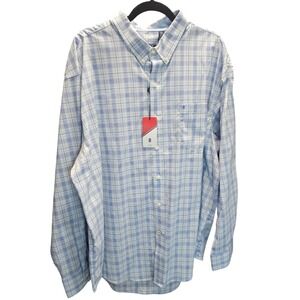IZOD Mens Plaid Long Sleeve Button Down Shirt XXL
